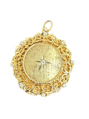 Vintage 14KT Gold & Diamond Locket Charm