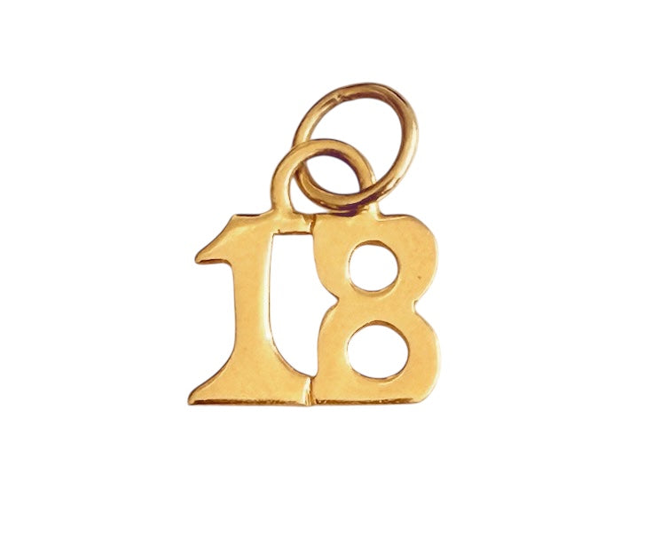 Vintage 14KT Gold 18 Charm