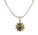 Vintage 18KT Gold & Turquoise Starburst Charm