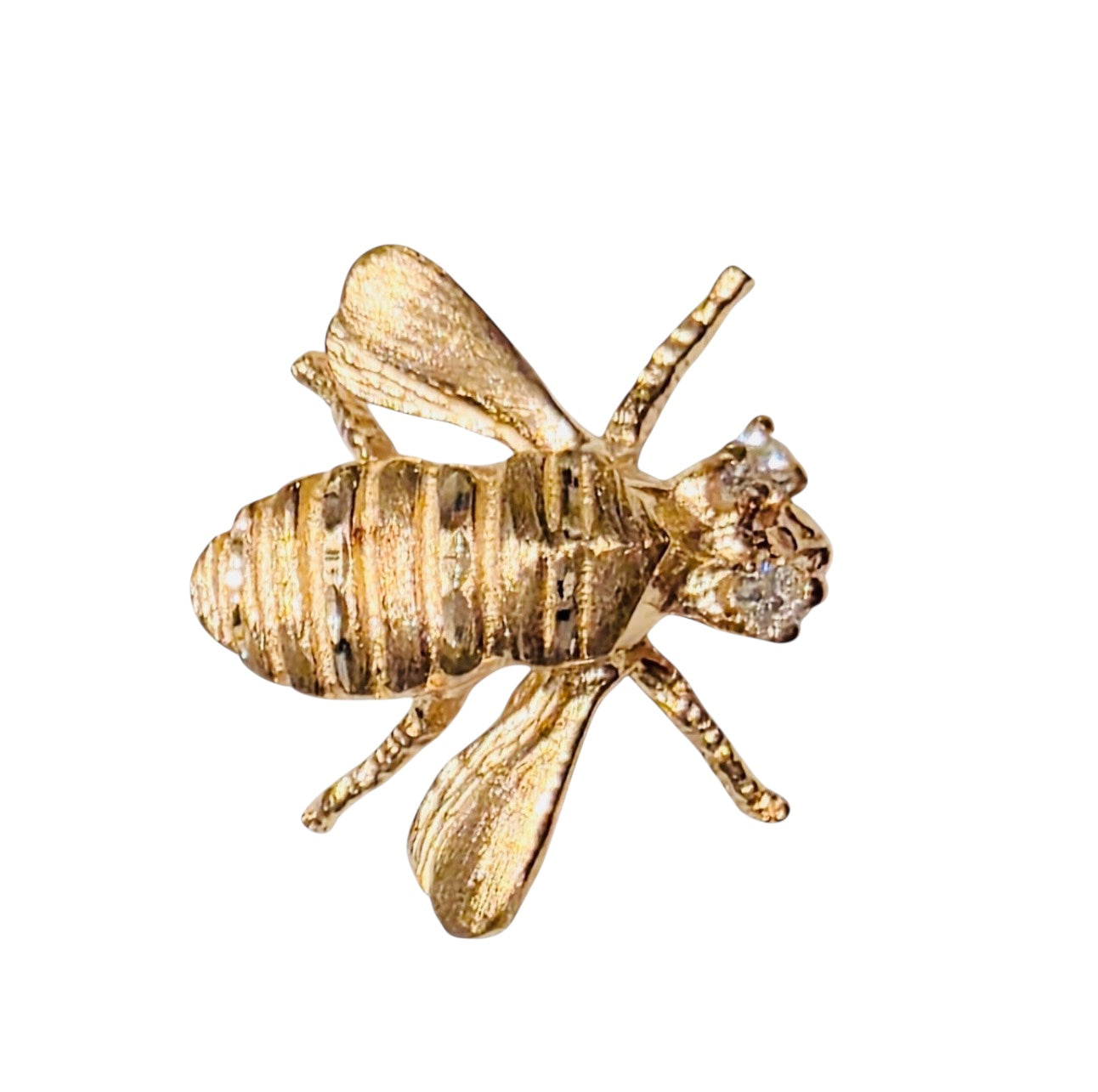 Vintage 14KT Gold & Diamond Bee Pin