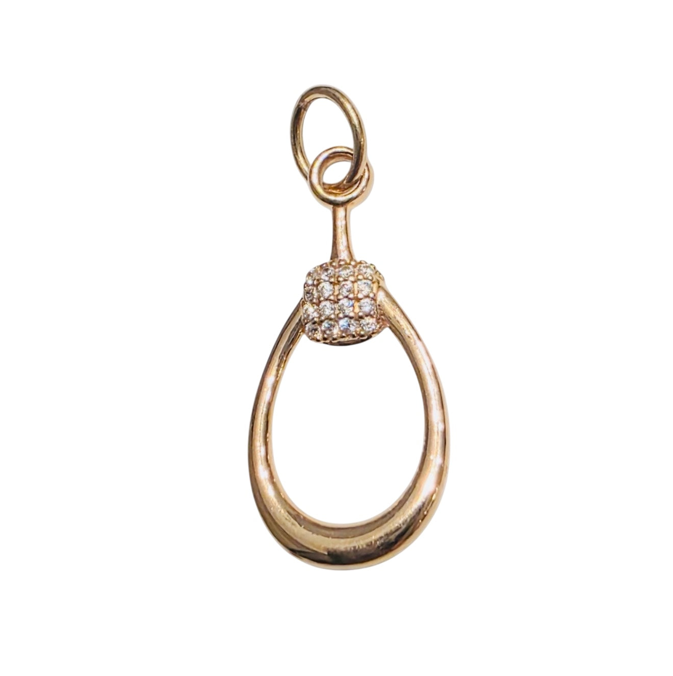 Vintage 14KT Gold Diamond Stirrup Charm