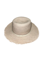 Hat Attack Straw Leather Trim Fringe Hat