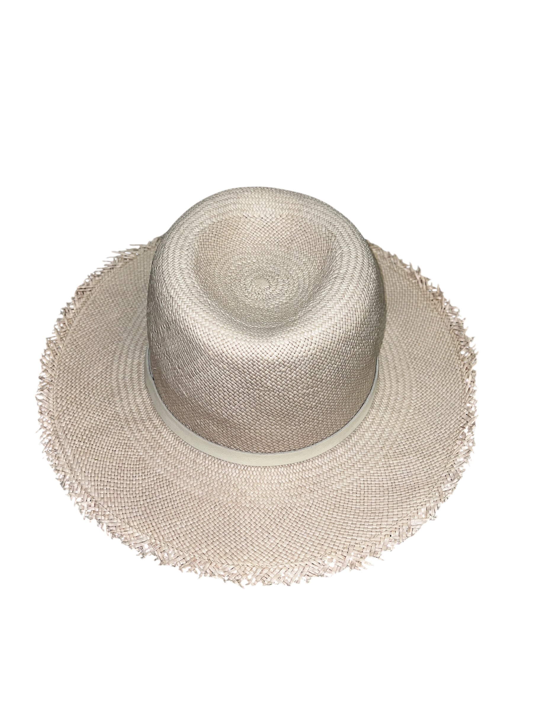 Hat Attack Straw Leather Trim Fringe Hat