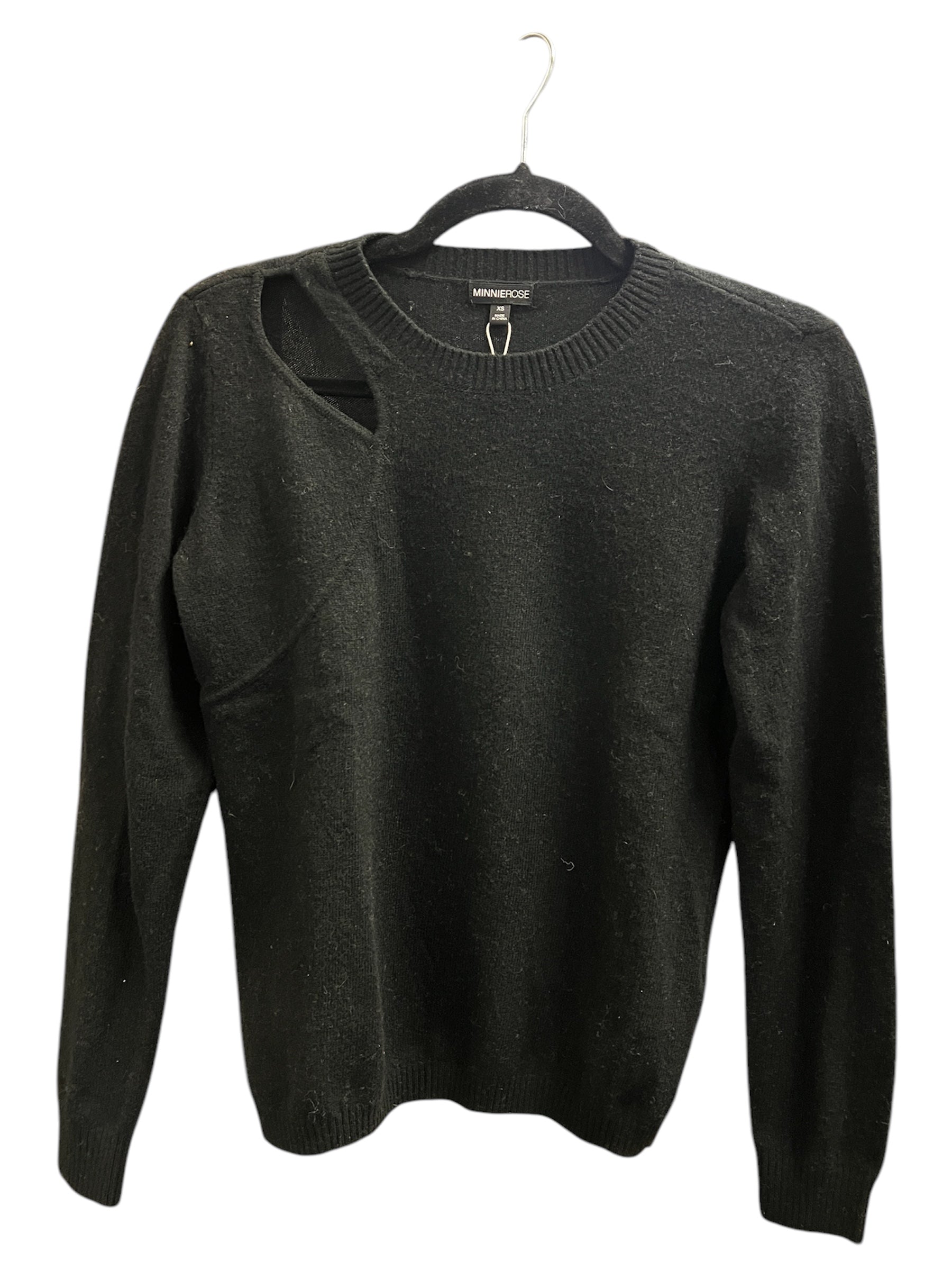 Minnie Rose Cashmere Cut Out Crew