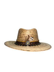Fab Finds By Sarah Palm Leaf Fedora in Red/Coin