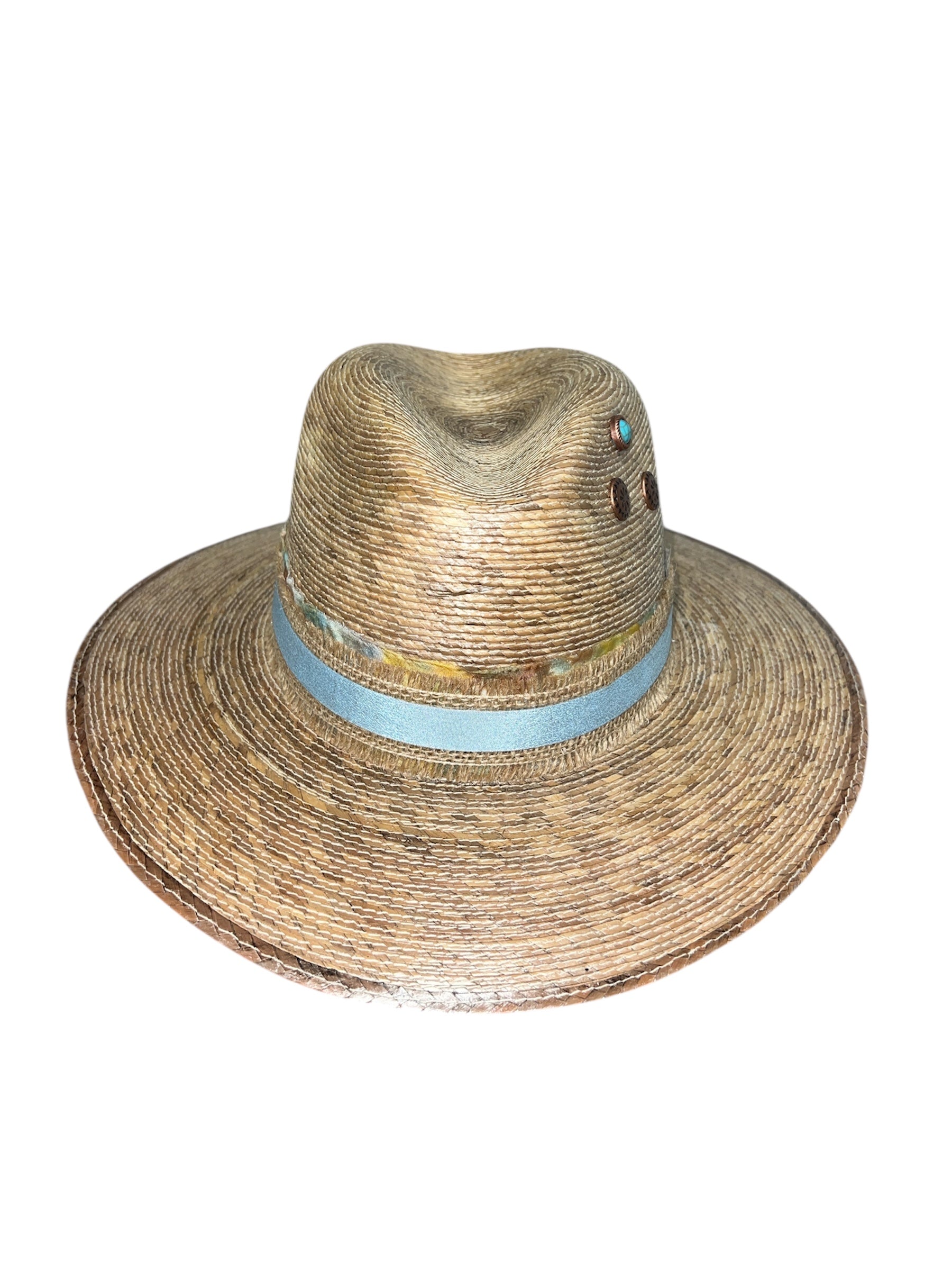 Fab Finds By Sarah Palm Leaf Fedora in Blue Turquoise
