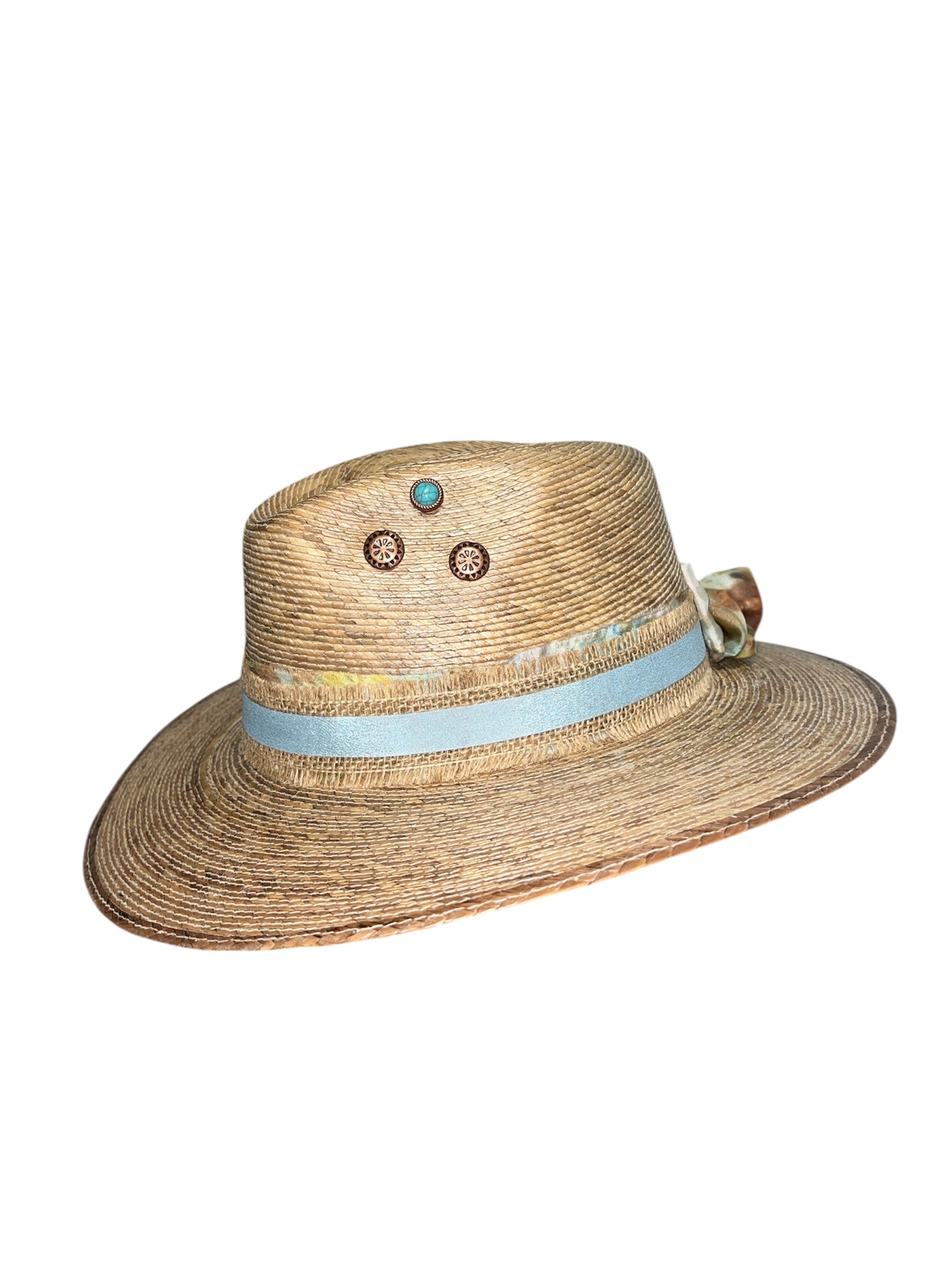 Fab Finds By Sarah Palm Leaf Fedora in Blue Turquoise