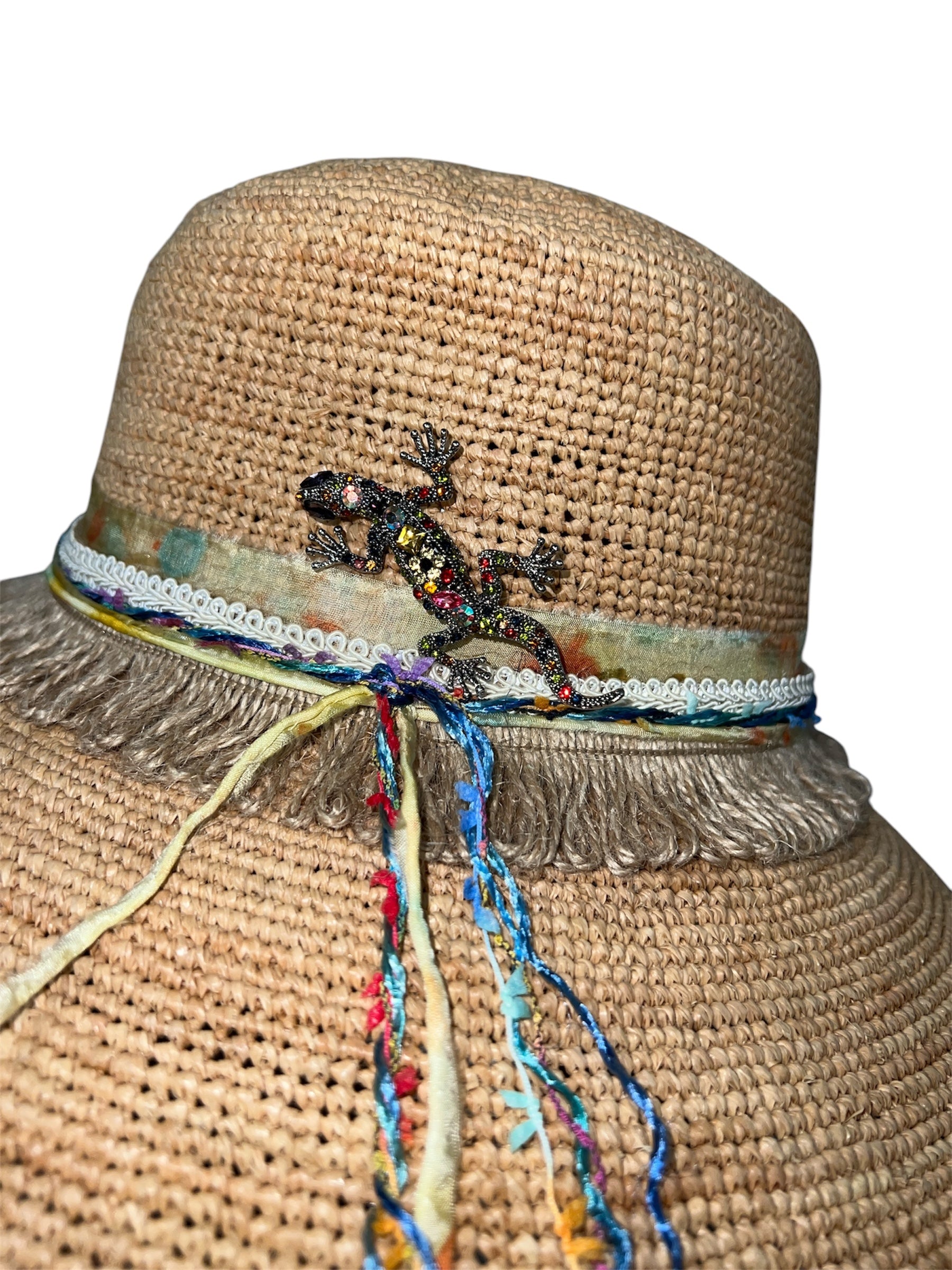 Fab Finds By Sarah Raffia Multi Gecko Hat