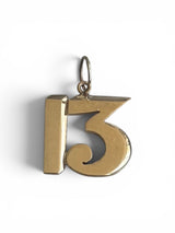 Vintage 14KT Gold Lucky Number 13 Charm