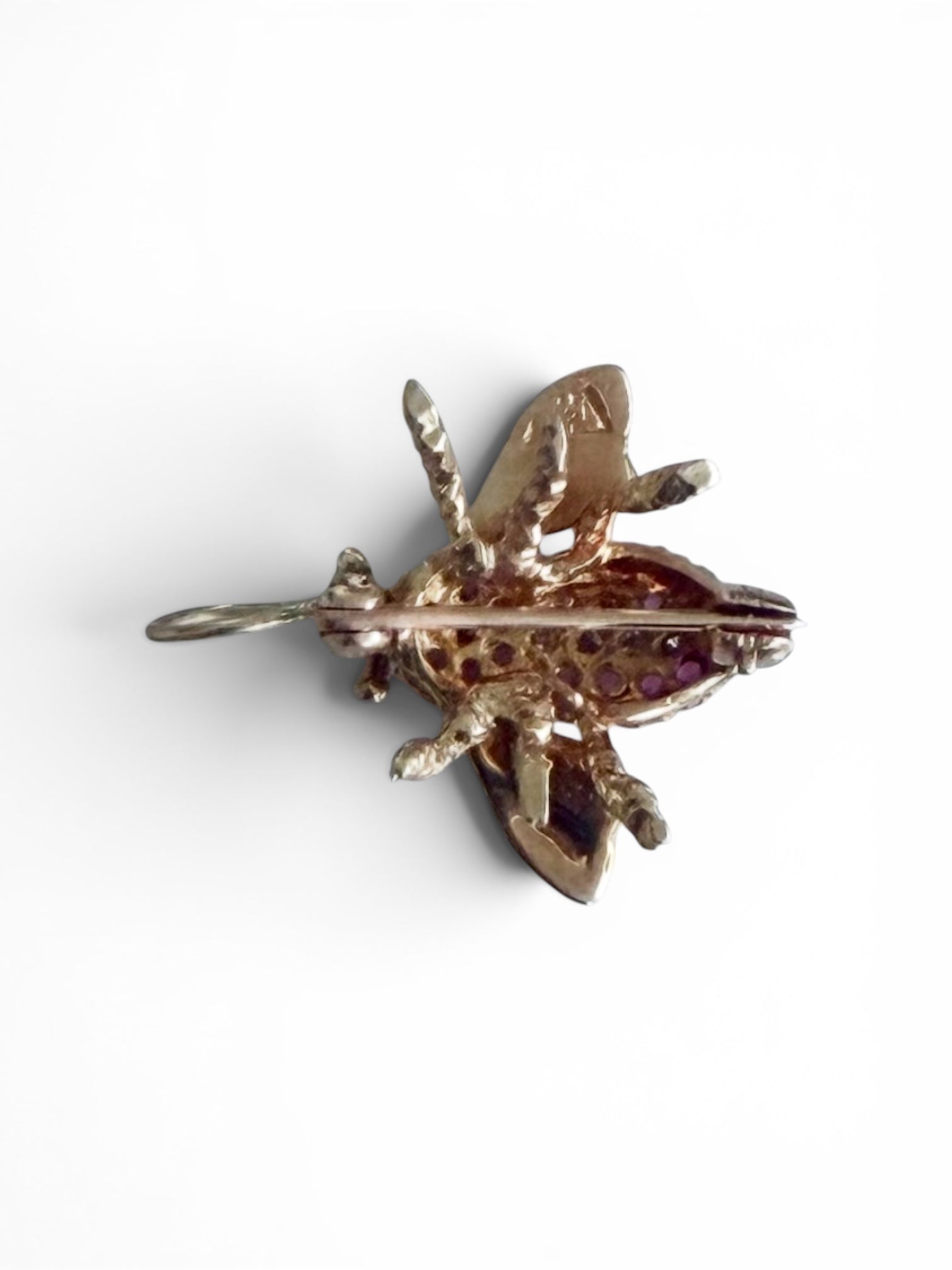 Vintage 14KT Gold Ruby & Diamond Bee Charm/Pin