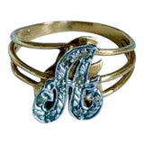 Vintage 14KT Gold & Diamond A Initial Ring