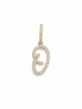 14KT White Gold Diamond Initial “O” Charm