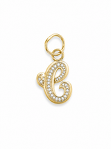 14KT Gold Script Initial “C” Charm