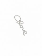 14KT White Gold Diamond “Love” Script Charm