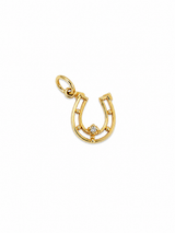 Vintage 14KT Gold Diamond Horseshoe Charm