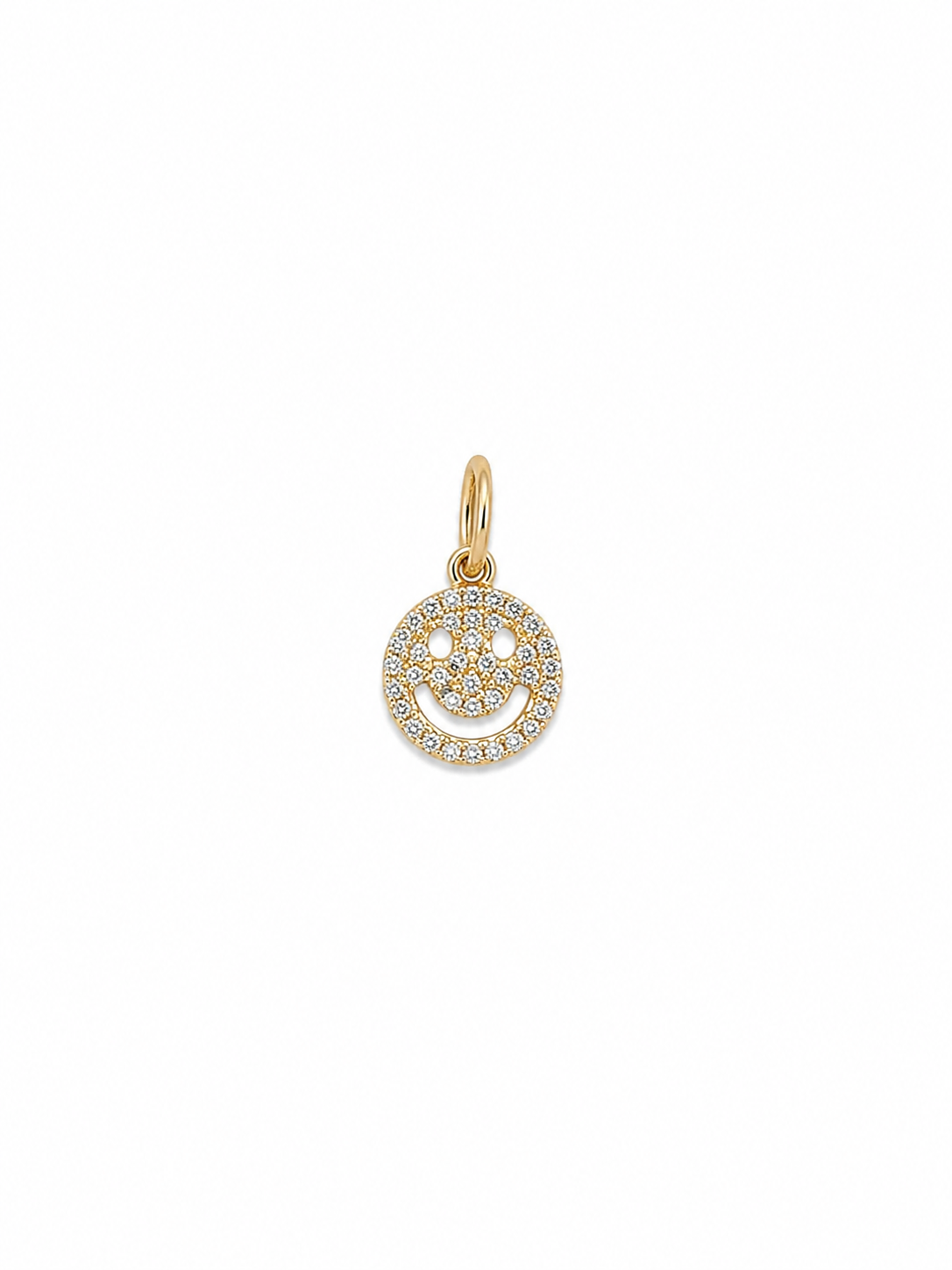 14KT Gold Diamond Smiley Face Charm