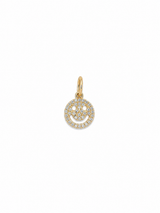14KT Gold Diamond Smiley Face Charm