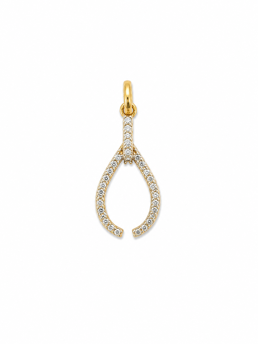 S.Row Designs 14KT Diamond Wishbone Charm