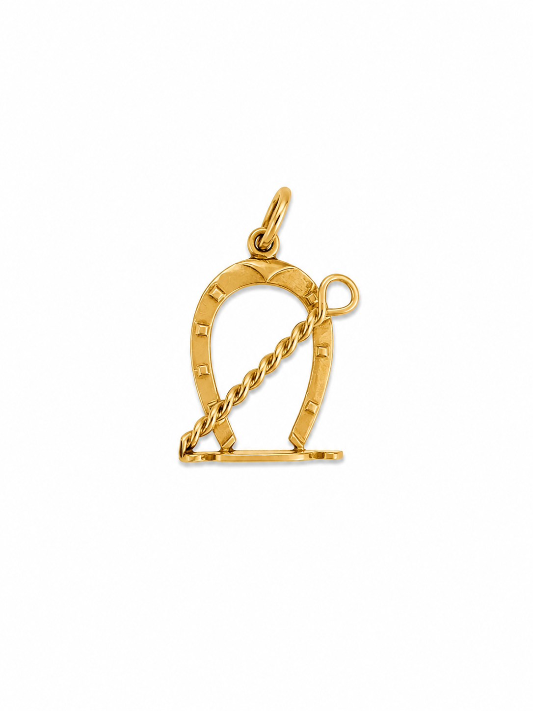 Vintage 14KT Gold Horseshoe & Riding Crop Charm