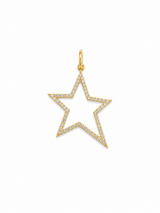 14KT Gold Diamond Open Star Charm