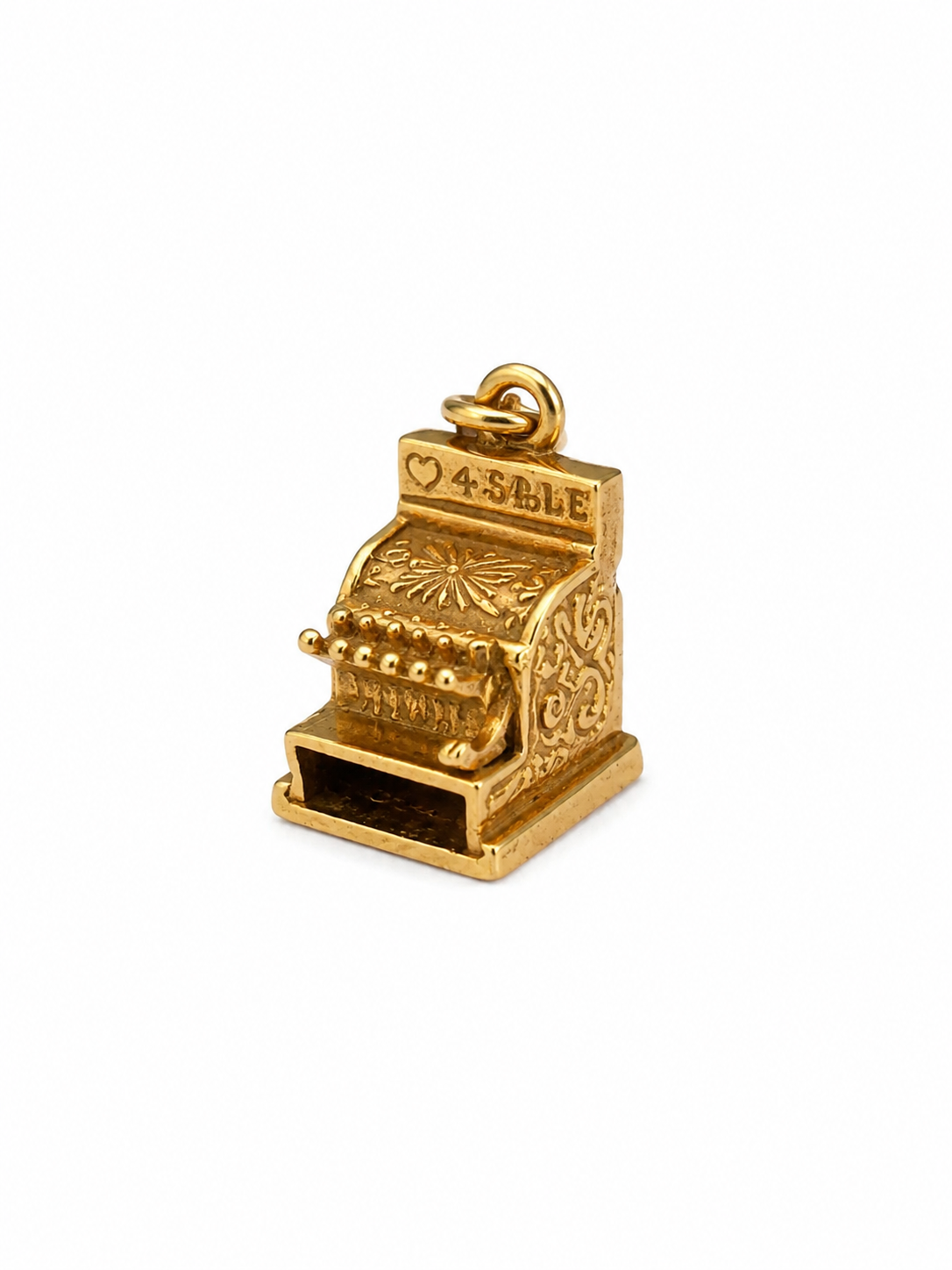 Vintage 14KT Gold Articulating Cash Register Charm