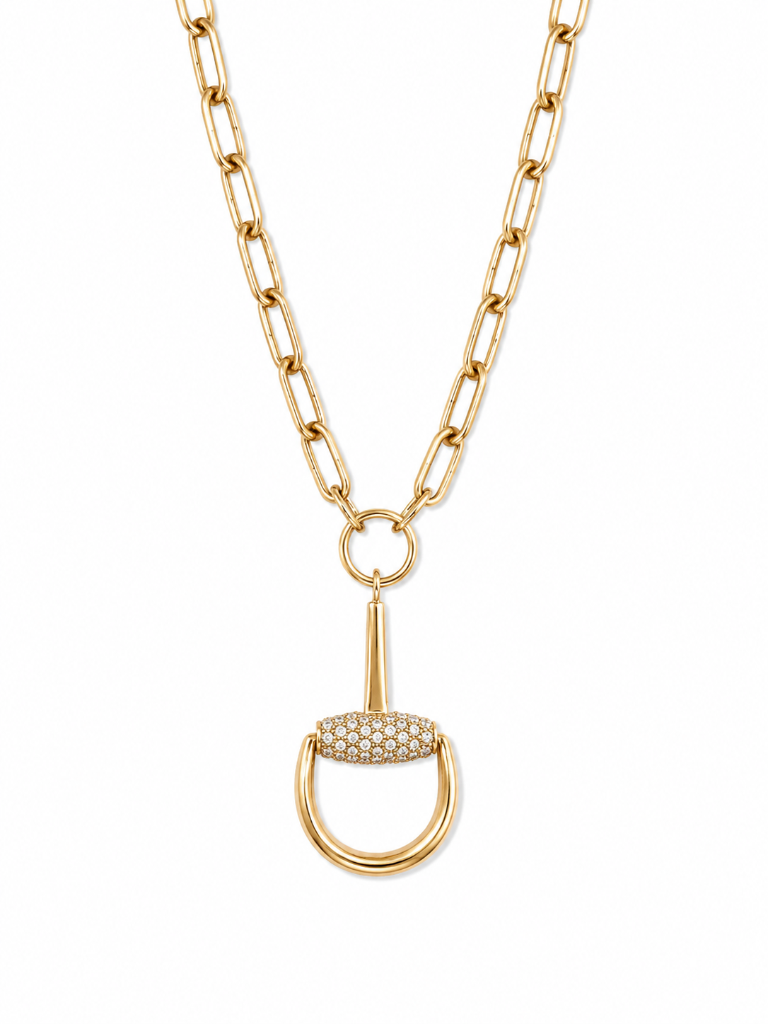S. Row Designs Gold Chain Link Horse Bit Necklace
