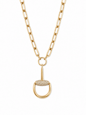 S. Row Designs Gold Chain Link Horse Bit Necklace