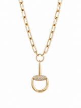 S. Row Designs Gold Chain Link Horse Bit Necklace