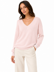 White + Warren Linen Blend V-Neck