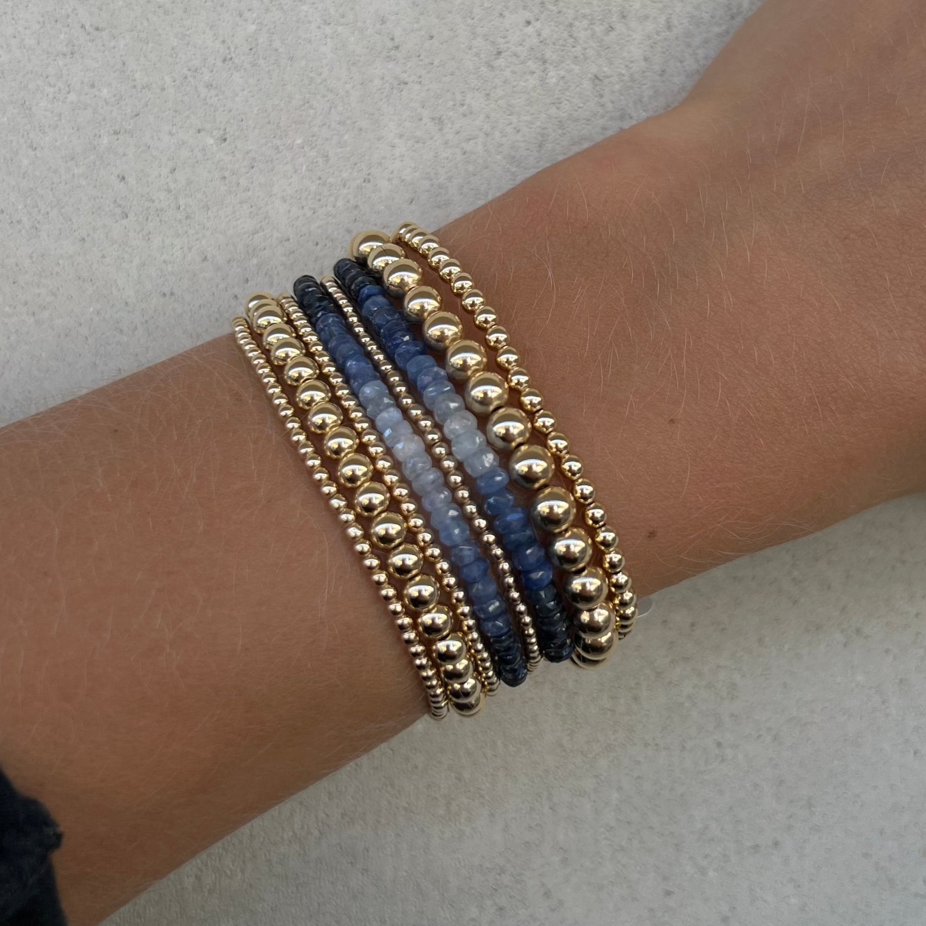 Karen Lazar Design 2MM Signature Bracelet with Blue Sapphire Ombré