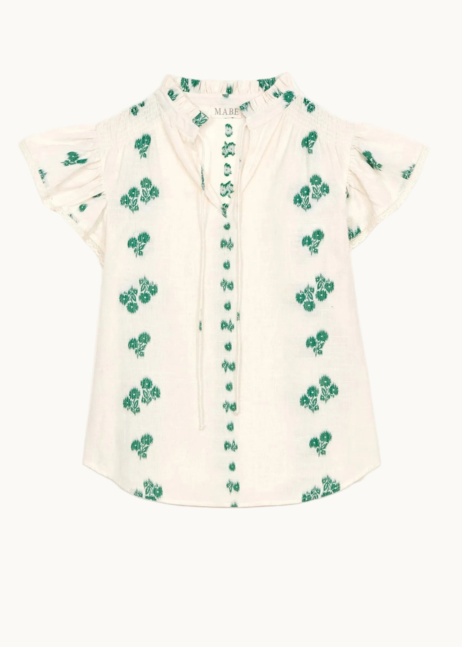 M.A.B.E. Iris Woven Frill Short Sleeve Top