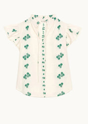M.A.B.E. Iris Woven Frill Short Sleeve Top