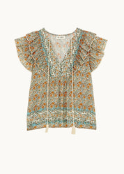M.A.B.E. Jaci Print Frill Top