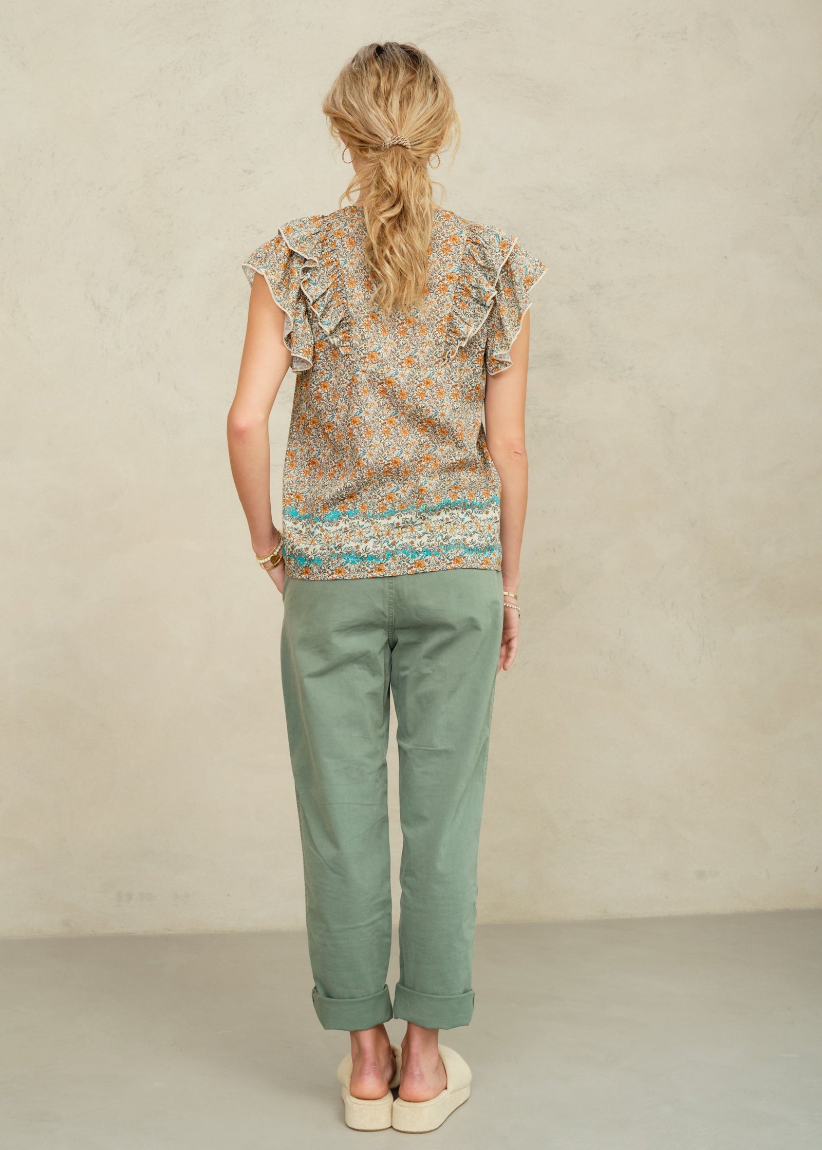 M.A.B.E. Jaci Print Frill Top
