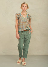 M.A.B.E. Jaci Print Frill Top