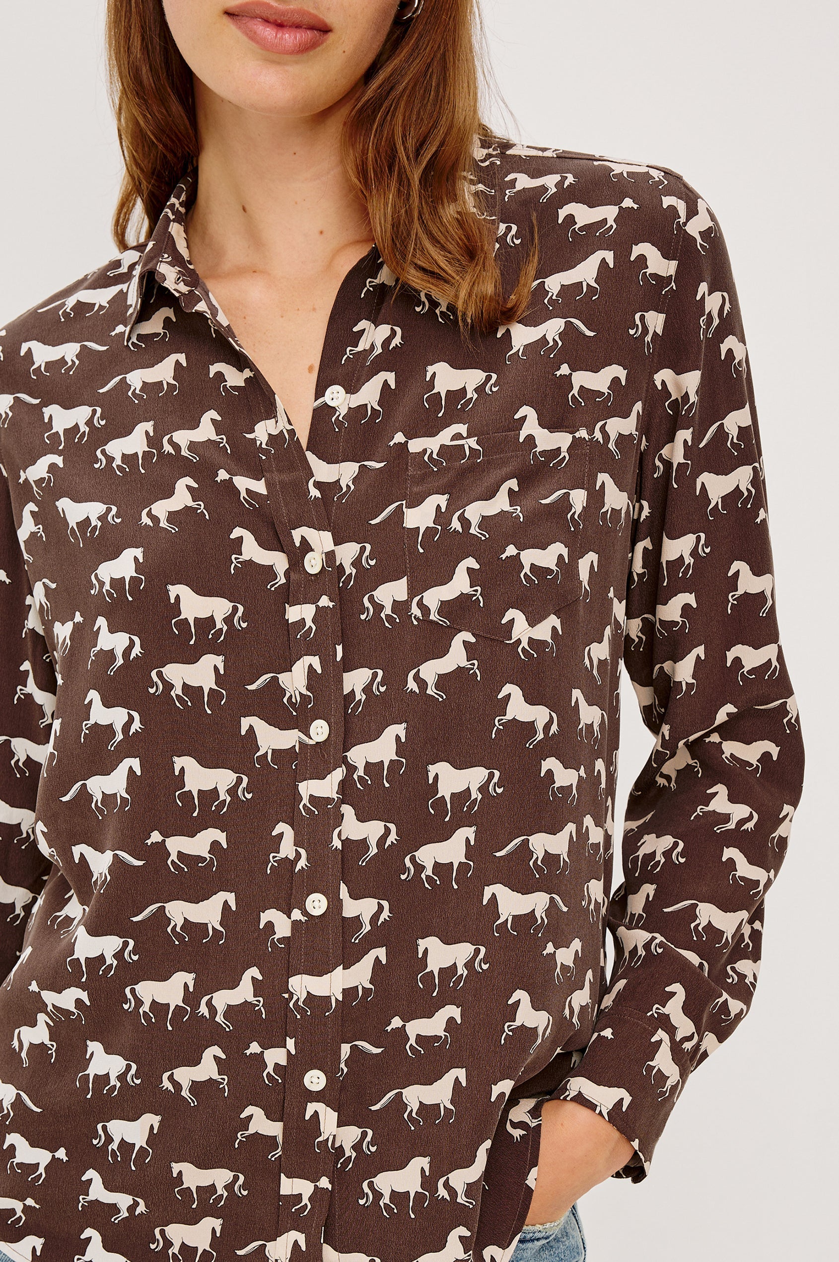 Rails Kate Shirt in Ivory Horses