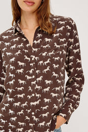 Rails Kate Shirt in Ivory Horses
