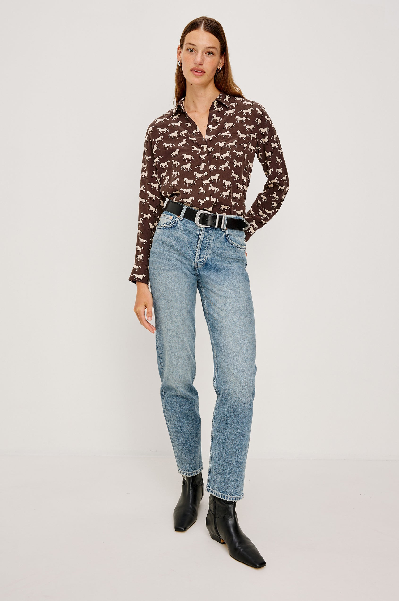 Rails Kate Shirt in Ivory Horses