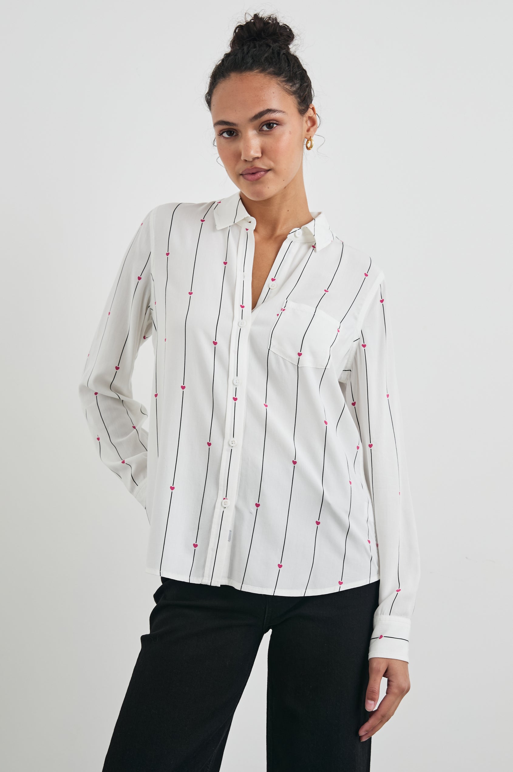 Rails Kathryn Shirt in Striped Hearts