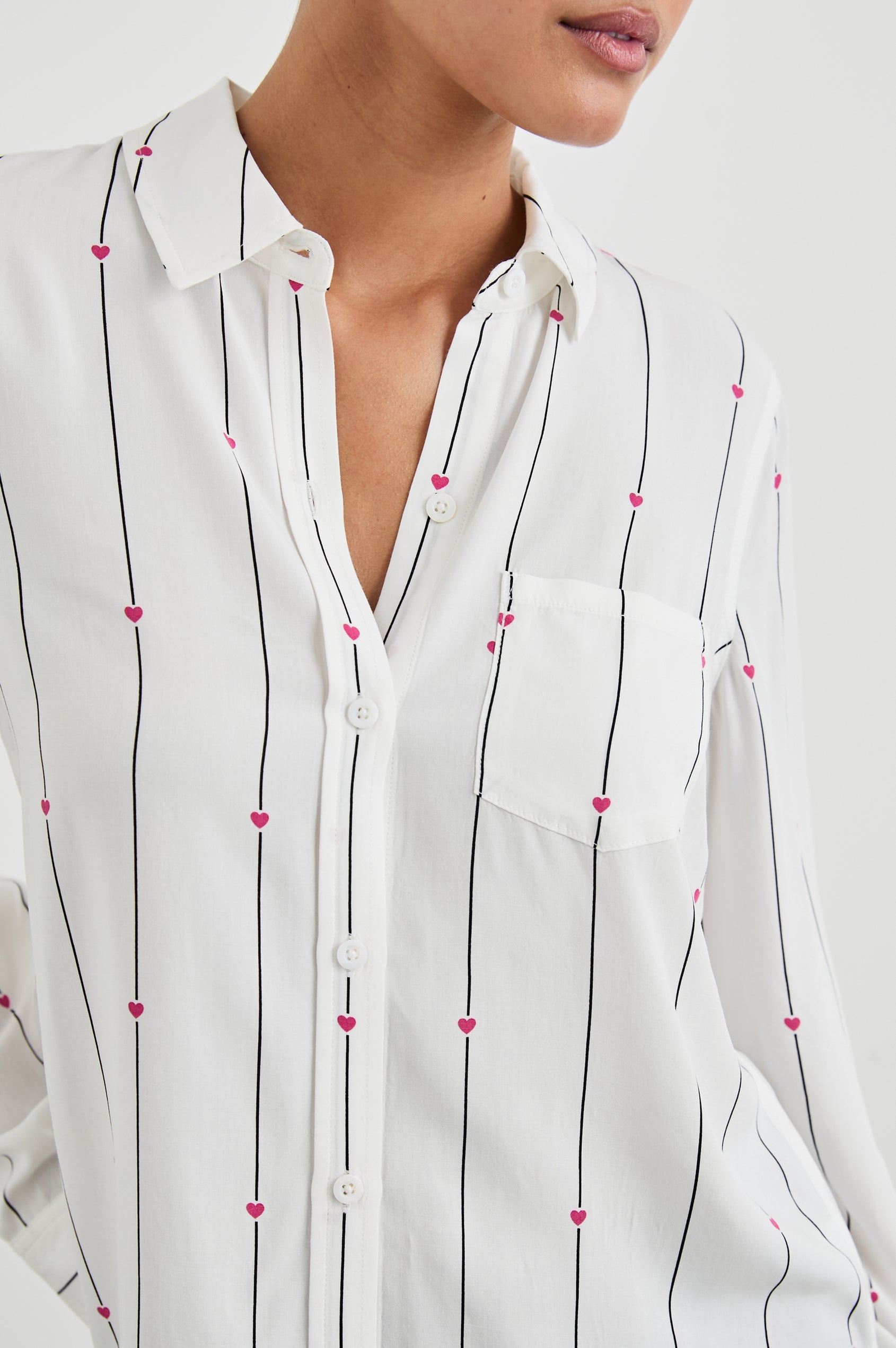 Rails Kathryn Shirt in Striped Hearts