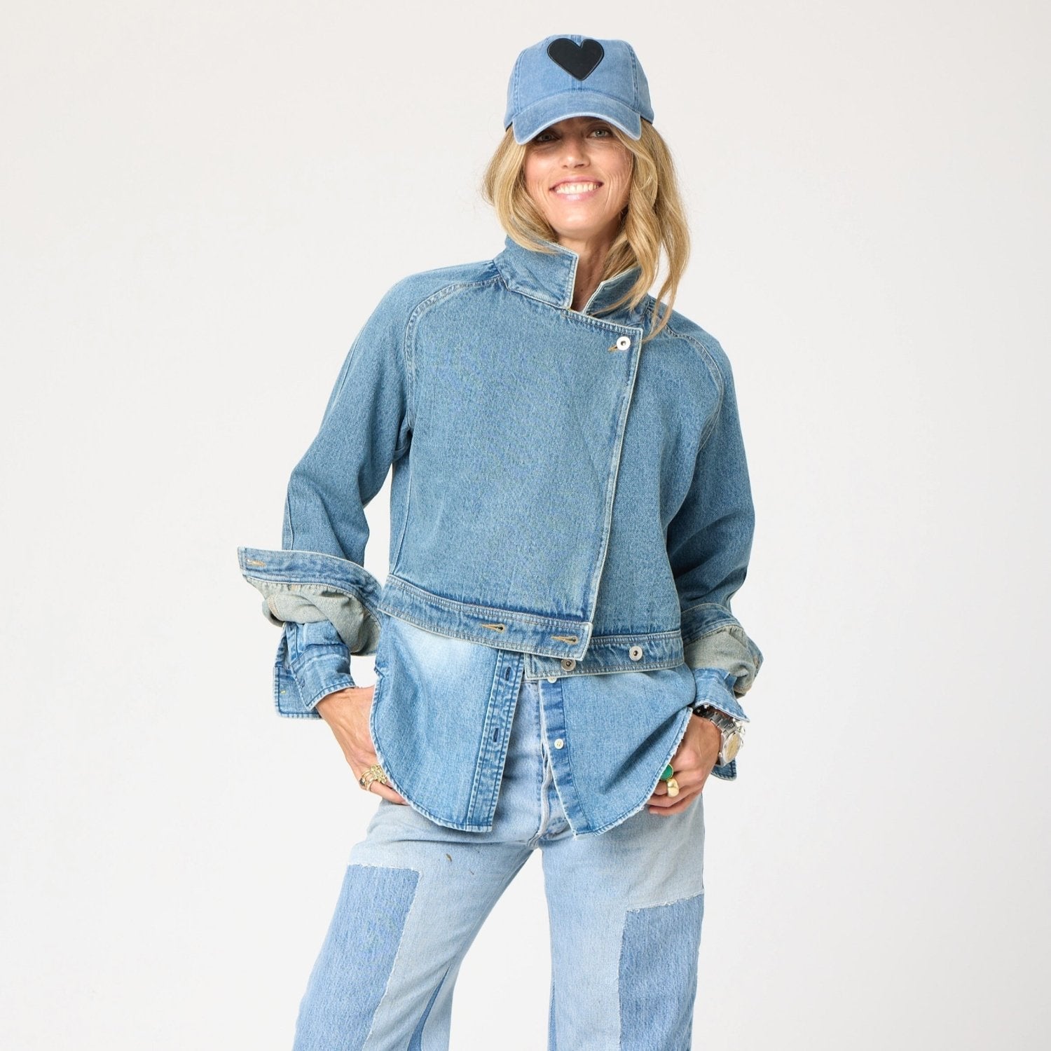 Kerri Rosenthal Baseball Imperfect Heart Hat in Denim