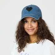 Kerri Rosenthal Baseball Imperfect Heart Hat in Denim