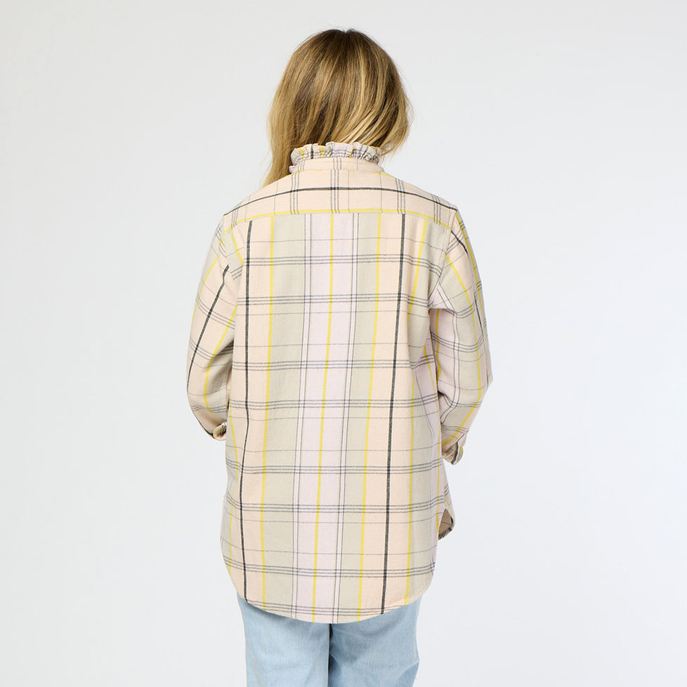 Kerri Rosenthal Mia Ruffle Shirt Cabin Plaid