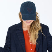 Kerri Rosenthal Imperfect Heart Hat in Indigo Blue