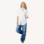 Kerri Rosenthal Mia Ruffle Shirt in White