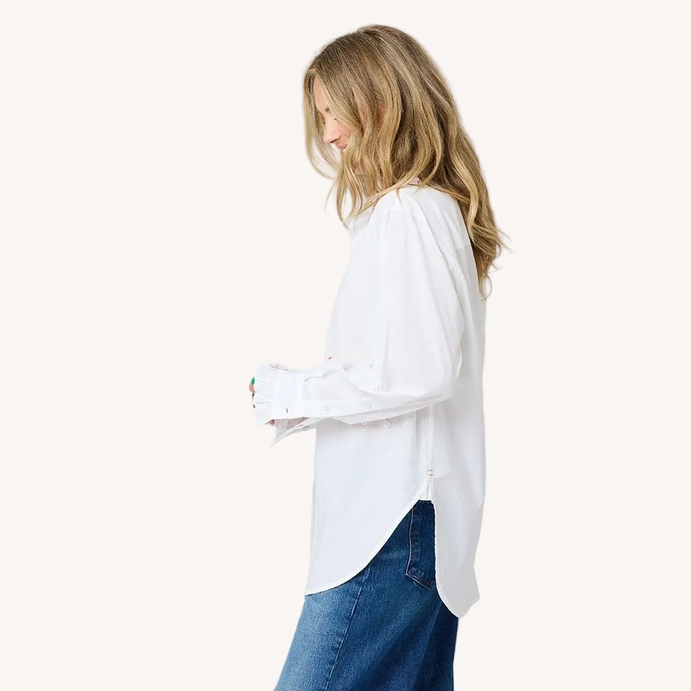 Kerri Rosenthal Mia Ruffle Shirt in White