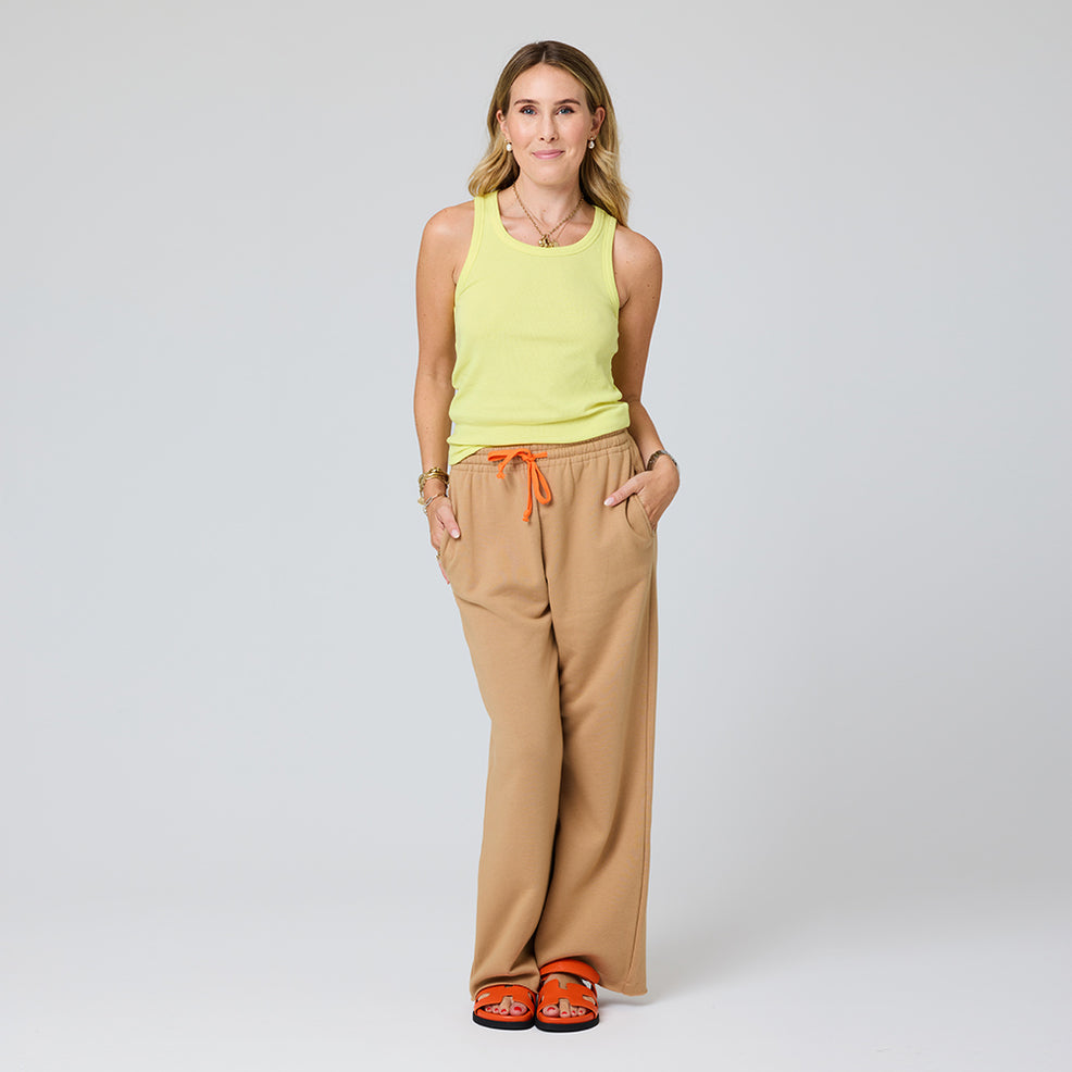 Kerri Rosenthal Weekend Barb Sweatpants in Camel