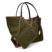 Kempton & Co Olive Suede Taunton Tote