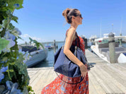 Kempton Washed Navy Canvas Crossbody Bag