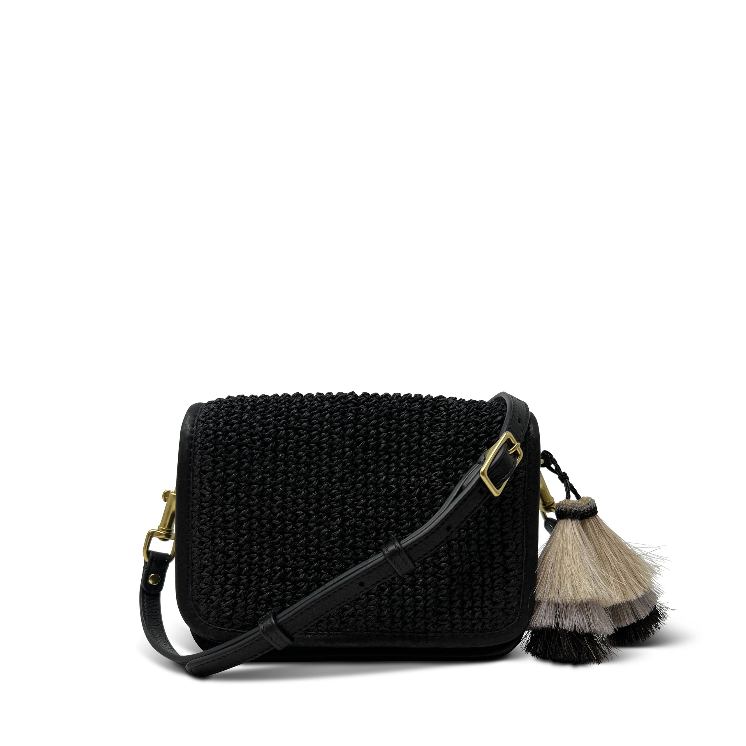 Kempton Mini Mia Crossbody - Black Raffia